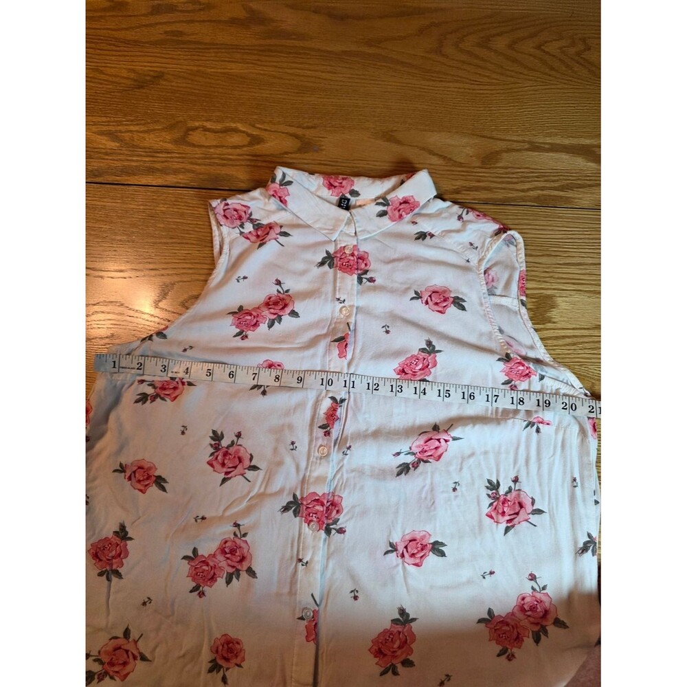 H&M Divided Floral Sleeveless Button Down Blouse Size 12 - Picture 4 of 5